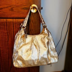 Coach gold leather hobo
